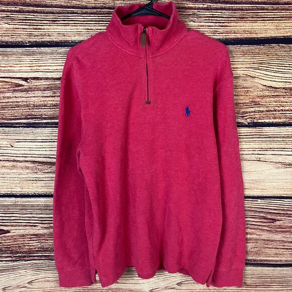 Polo Ralph Lauren Red Quarter Zip Pullover - Picture 2 of 7